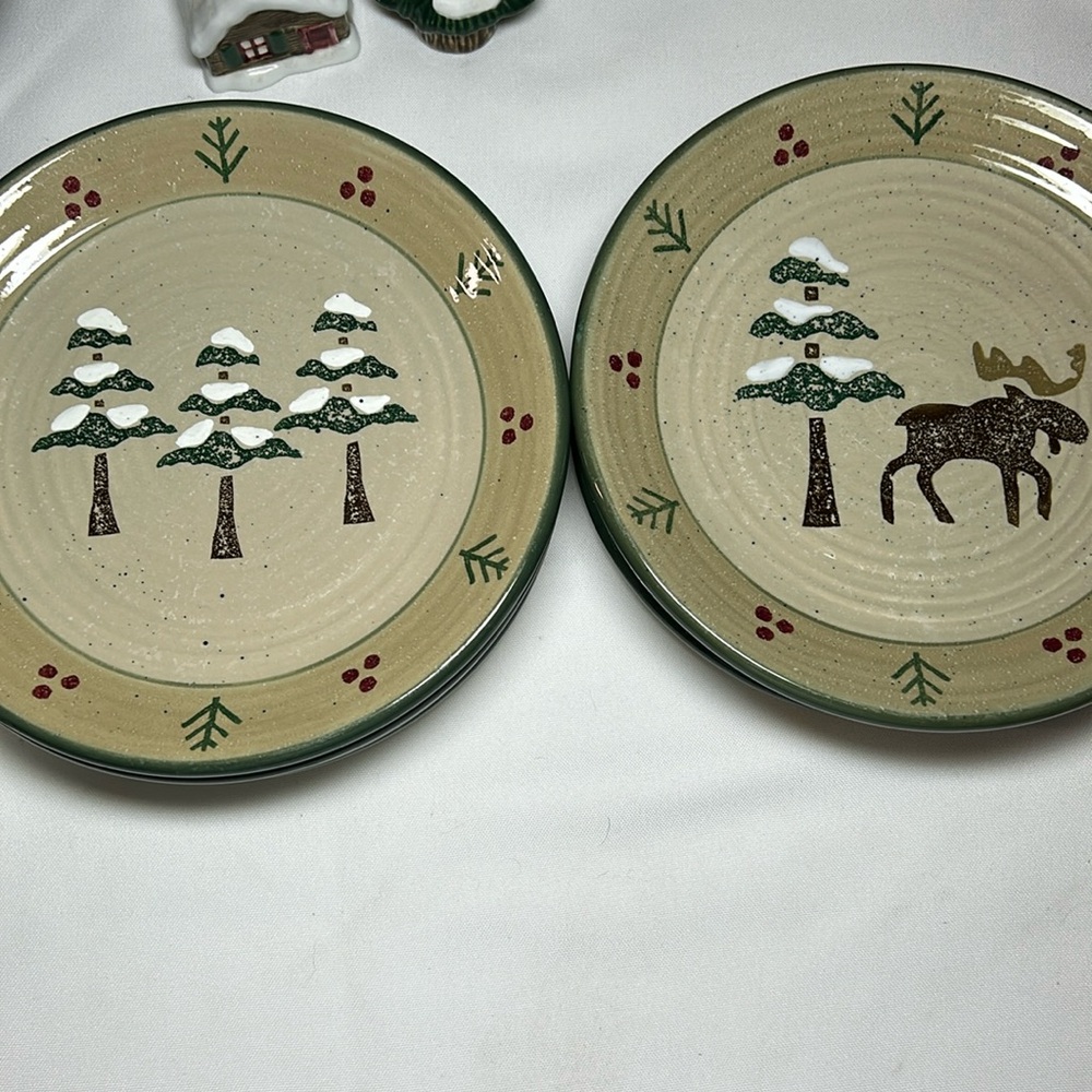 Sonoma,Lodge 2 Salad plates. Buy both for $30 they are 2 moose 🫎. 1 plate $15